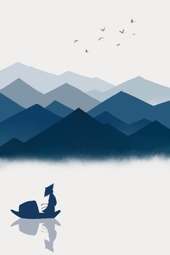 山間泛舟