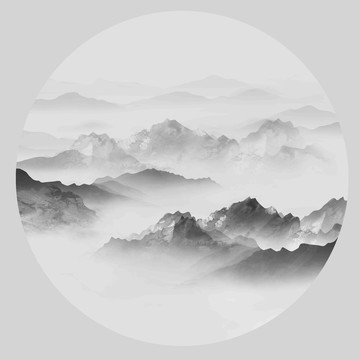 水墨山