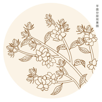 茉莉花線描