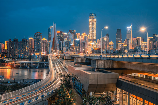 中国重庆城市风光夜景