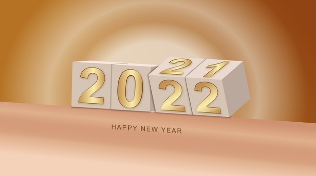 2022立方體金色數(shù)字跨年新年