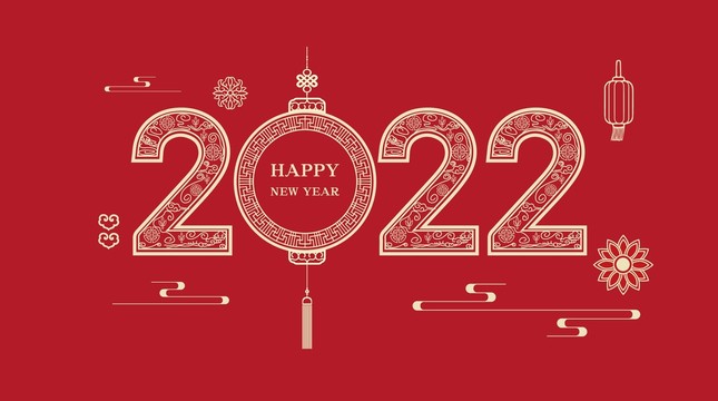 2022金色花紋數(shù)字新年春節(jié)