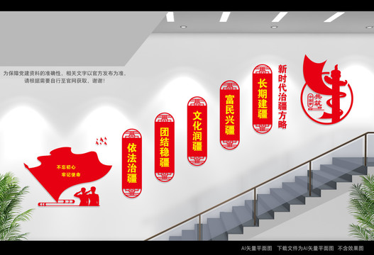 治疆方略過道文化墻