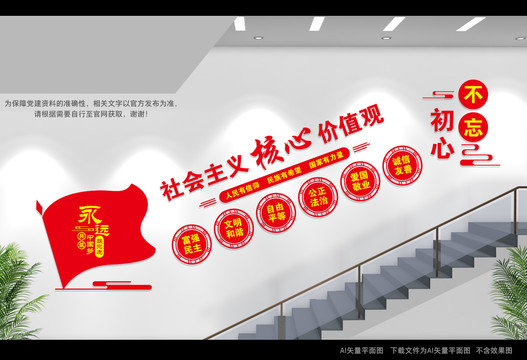 核心價值觀樓道文化墻