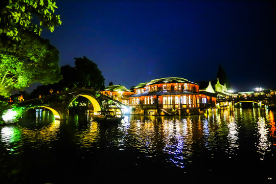 江南水乡乌镇夜景