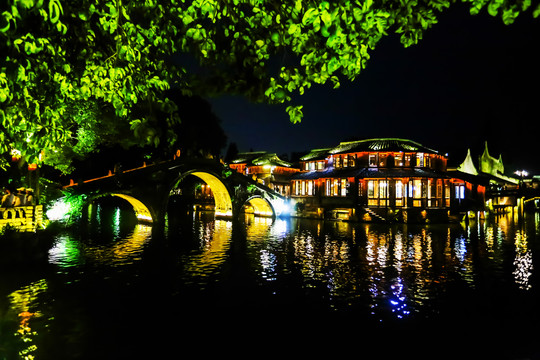 江南水乡乌镇夜景