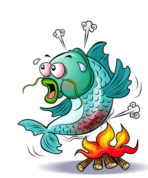 烤魚卡通設計