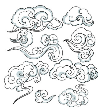 中國(guó)風(fēng)云朵云紋圖形圖案底紋