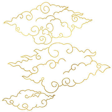 燙金線條中國(guó)風(fēng)祥云底紋