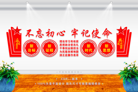 不忘初心牢記使命形象墻