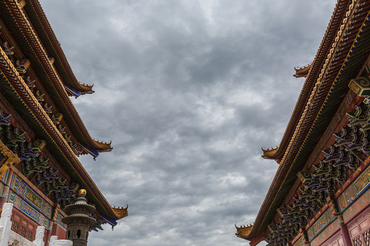 中国呼和浩特观音寺风光