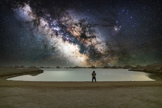 水上雅丹星空银河