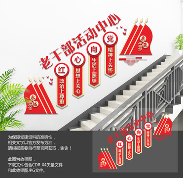 老干部活動(dòng)中心樓梯文化墻