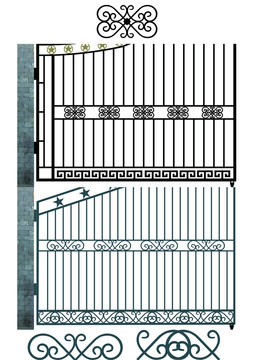 矢量铁艺花纹