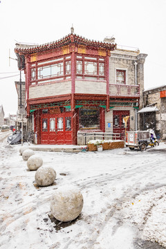 北京胡同雪景