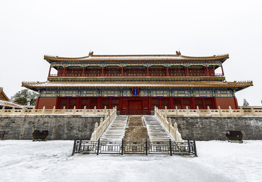 北京故宫弘义阁雪后风光