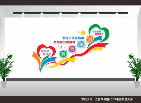 企業(yè)家精神樓梯間文化墻