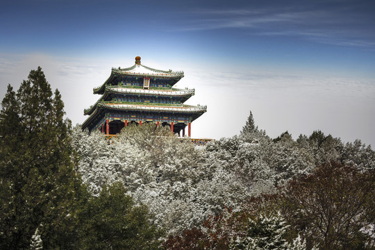 北京景山雪景