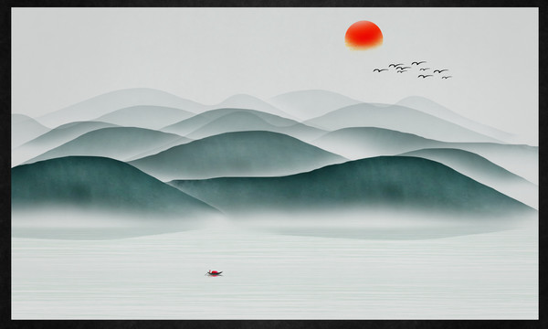 原創(chuàng)新中式山水畫(huà)