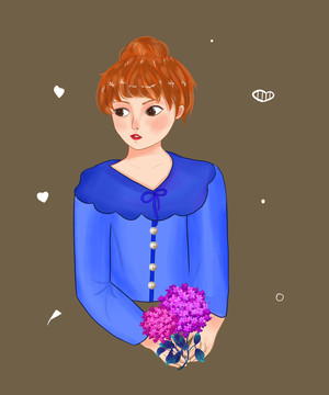 寫實(shí)少女丸子頭像