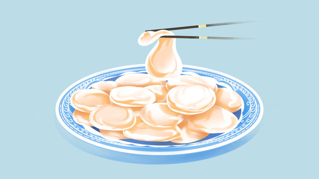 糍粑年糕傳統(tǒng)中式美味插畫
