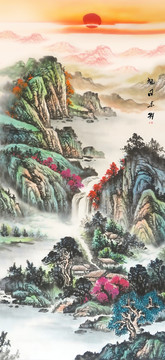 竖幅山水画