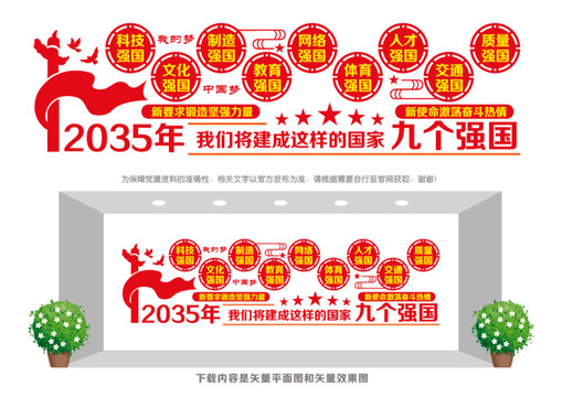 九個強國文化墻