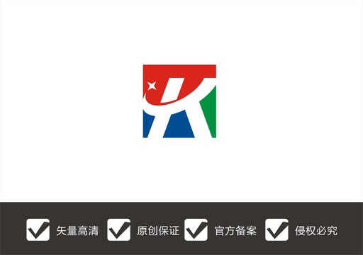 字母K星星logo