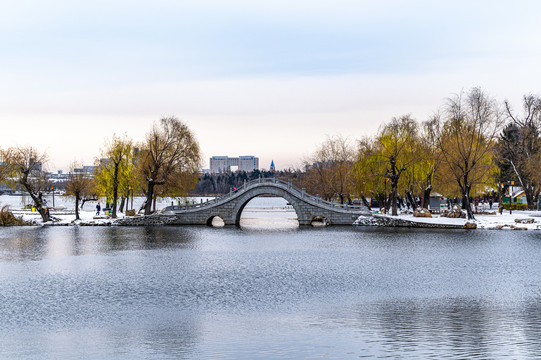 中国长春南湖公园冬季风景