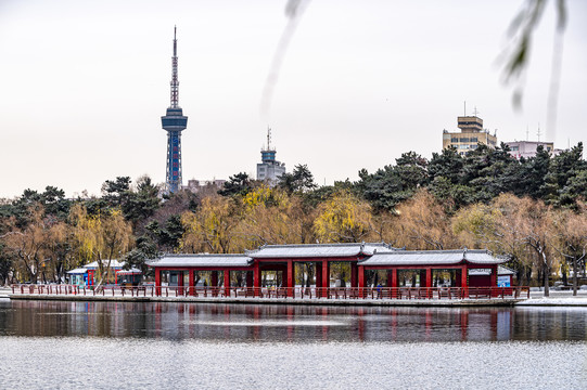 中国长春南湖公园冬季风景