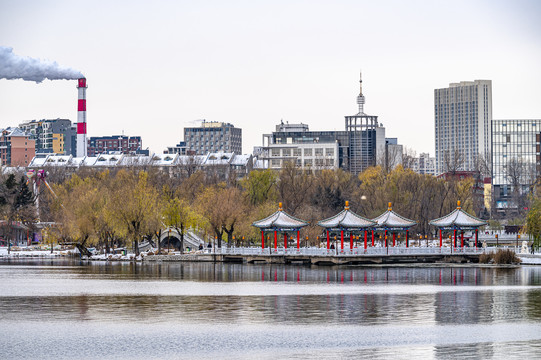 中国长春南湖公园冬季风景