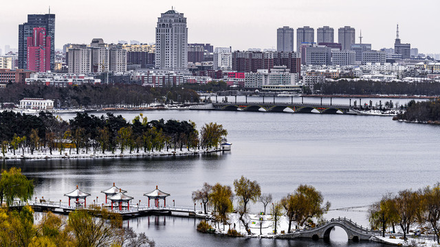 中国长春南湖公园冬季风景