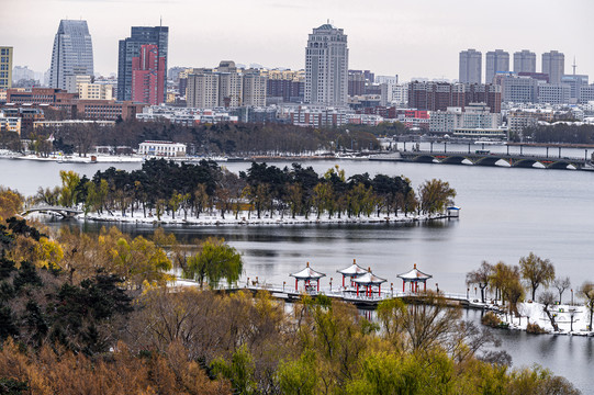 中国长春南湖公园冬季风景