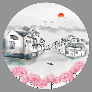 江南水鄉(xiāng)裝飾畫