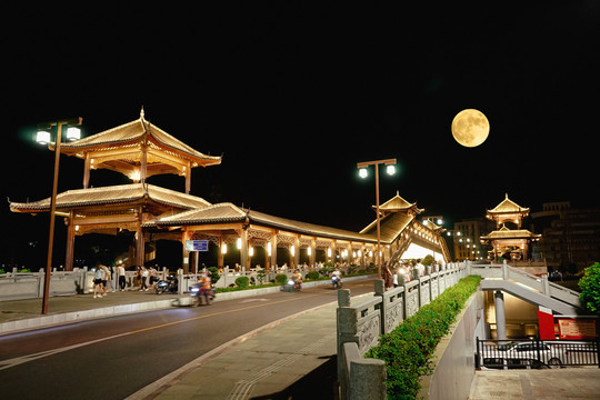 广州增城中桥东门桥夜景