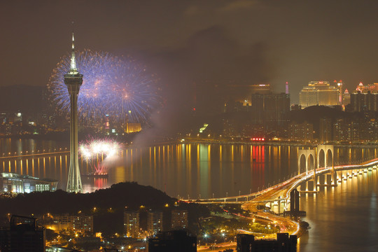 澳门烟花夜景