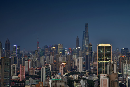 上海浦东静安黄埔城市风光夜景