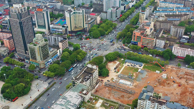 航拍江西吉安市吉州区城区风光