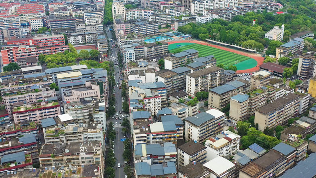 航拍江西吉安市吉州区城区风光