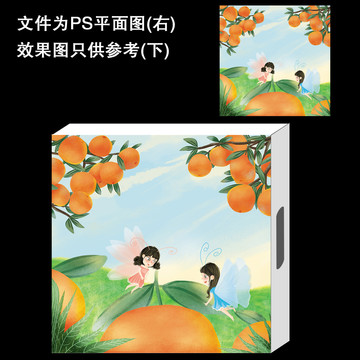 手繪橙子包裝盒