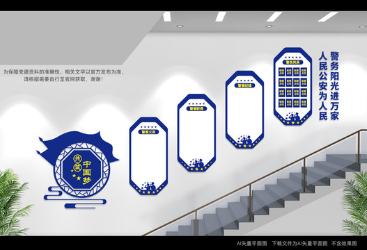 警營(yíng)樓梯文化墻