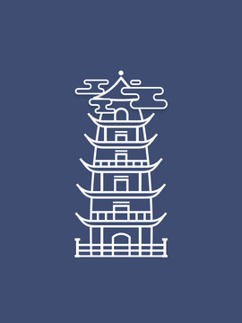 古風(fēng)塔矢量圖標(biāo)
