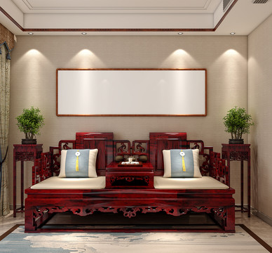 紅木國(guó)風(fēng)裝飾畫壁畫芯場(chǎng)景圖
