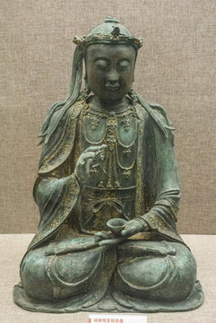 明代杨柳观音菩萨铜坐像