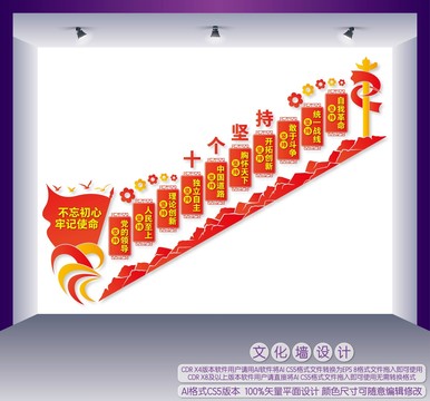 十個(gè)堅(jiān)持樓梯文化墻