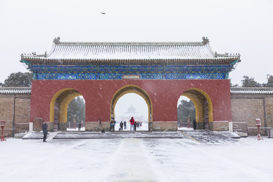 天坛雪景