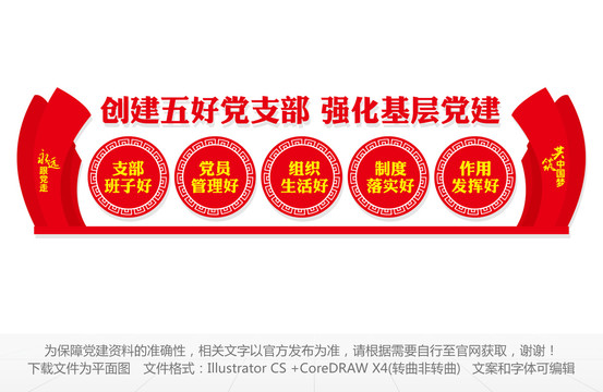 五好黨支部文化墻