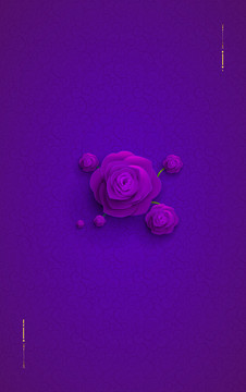 欧式高端紫色浪漫婚礼玫瑰纹背景