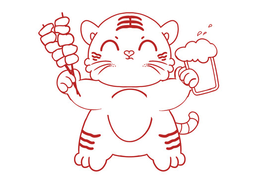 燒烤啤酒2剪紙
