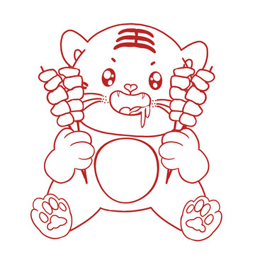 燒烤串剪紙